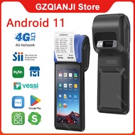 PDA POS Terminal Android 11 Supports SIM Card TF Card 4G Mobile Network 2D Scanner NFC 58mm Printer