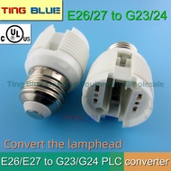((6pcs) E27 to G23/G24 Lamp Holder Two-in-One G23 Bulb Converter LED Bulb Conversion G24 Bulb Holder