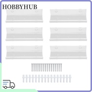 HOBBYHUB 6pcs Acrylic Record Shelf, Acrylic  Wall Mounted Record Holder, Music Collection Space Savi