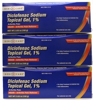 GeriCare Topical Arthritis Pain Relief Gel Diclofenac Sodium 1% (NSAID) Hand Wrist Elbow Foot Ankle 