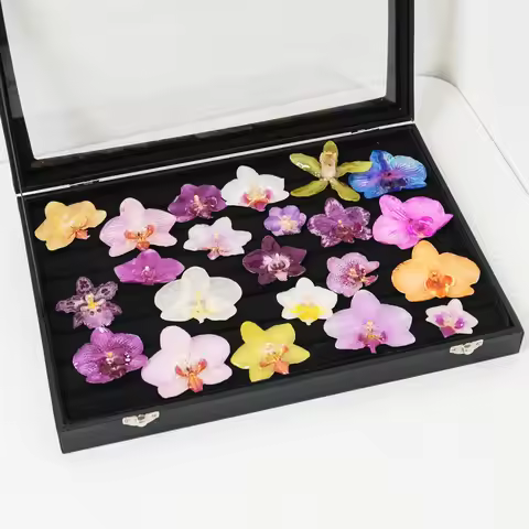 "Resin Coated Natural Dried Phalaenopsis Orchid Flowers - DIY Craft Supplies for Jewelry Making (Ear