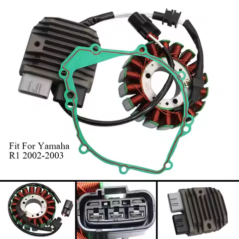 Magneto Stator Coil &Voltage Rectifier&Gasket Genrator Cover For For Yamaha YZF-R1 2002-2003 2007-20