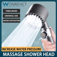 High Pressure Shower One-click Water Stop Handheld Shower Head 3 Mode Adjustable Water Massage Shower Head