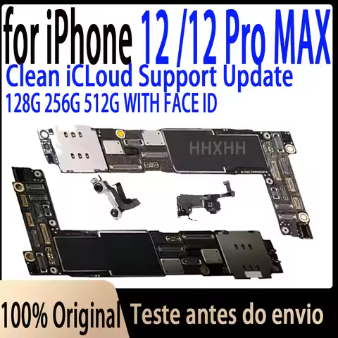 Free iCloud Mainboard for iPhone 12/ 12 pro max 128g/256g Motherboard Support Update Face ID Main Lo