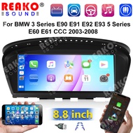 REAKOSOUND 8.8" Screen Wireless CarPlay Android Car Stereo for BMW 3 5 Series CCC E60/E61/E90/E91/E9