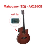 AK Guitar AK-220C 230C 40 Inch Acoustic Guitar Spruce Top / Mahogany Side & Back Cutaway + Accessori