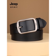jeep Genuine Jeep Men's Belt, Trendy for Young Men, Korean Style Versatile Genuine Cowhide Pin Buckl
