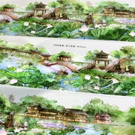 Handbook Packing Tape w83 Summer Lotus Pond Pavilion Lake Flower zero Antique PET Material Handbook 