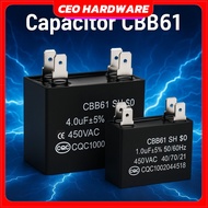 CEO Hardware - CBB61 Fan Capacitor Motor Capacitor Aircond 1UF 1.2UF 1.5UF 2UF 3UF 3.5UF 4UF 4.5UF 5
