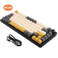 K82 Gaming Keyboard with Media Knob, Hot-Swappable Mechanical Keyboard Wired,  Blue Switch Key Cable