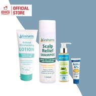 Grahams Natural Moisturising Lotion 200ml / Scalp Relief Shampoo / Facial Cleanser / Acne Gel - Sens
