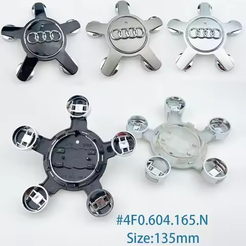 4pcs 135mm 5 Spoke New Grey Black Wheel Center Caps Hubcap Emblem Cover For Audi A4 A5 A6 A7 A8 Q5 R