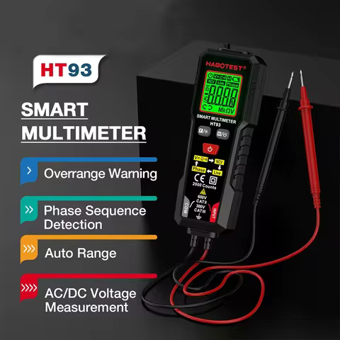 HT93 Smart Digital Multimeter Voltage Tester with NCV Live Wire Test 2000 Counts 600V AC/DC Voltage 