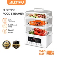 ALLTOU Electric Steamer 32L Food Steamer with 3 Tier Pengukus Elektrik 大容量电蒸锅