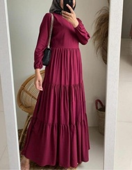 PROMO GAMIS POLOS PREMIUM RAYON TWILL GAMIS DRESS REMAJA TERBARU BISA COD