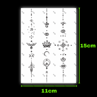 TJ Sai Magic Tattoo 18cm x 11cm | Stiker tato Tahan air Tahan lama | Tato palsu temporer Bertahan 2 