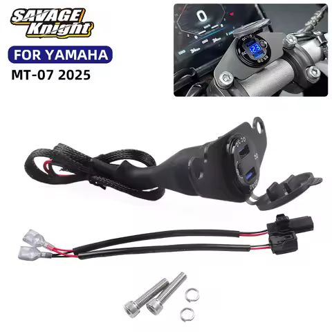 Motorcycle Auxiliary 3.0QC Dual USB Charger For Yamaha MT-07 2025 MT07 Outlet Power Connector MT 07 