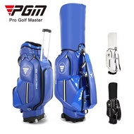 PGM Golf blue white black waterproof PU hidden pull rod golf trolley bag with wheels can hold 13-14 clubs QB029