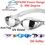 Reflective Optical Swimming goggles Prescription Power Degree Anti fog UV shield Swimming goggles