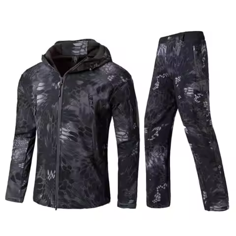 Tactical Kryptek Black Jacket Lurker Shark Skin Soft Shell TAD Outdoor Uniform Set Waterproof Windpr