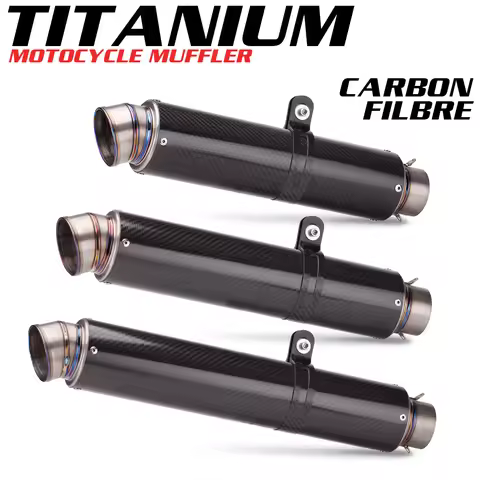 51mm - 60mm Exhaust Pipe Motorcycle Titanium Carbon Fiber Universal Motorcycle Scooter Pit Dirt Exha
