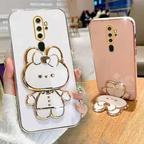 A 9 A 5 Makeup Mirror Cute Rabbit Phone Holder Case On For Oppo A9 A5 2020 A11x OppoA92020 Girl Oppo