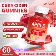 [Halal] BIYODE  Apple Cider Vinegar Gummies Vegan  Vitamin B9 + B12 60 Gummies Detox Support Gut Hea