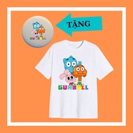 Cute children's Gumball Darwin shirt, short sleeves, all sizes, with Gumball badge