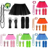 ZILUOLAN Neon 80s Tutu Skirt Headband Prom party Hen Party