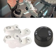 Motorcycle Rubber One-key Start Switch Cover Cap / Aluminum Handlebar Risers For BMW F900GS Adventur