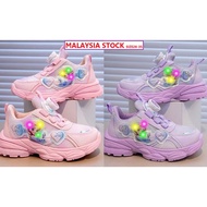 2023 New Frozen Elsa LED Light Shoe Kids Girl  Sneakers Lampu Kasut Budak Perempuan
