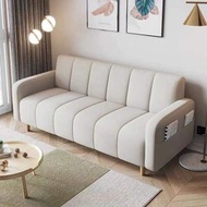 找得 - 小戶型簡約客廳梳化床可折疊科技布沙發床懶人舒適沙發3143(米白色 長140cm 海綿款 包安裝）