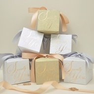 (10pcs) Sugar Box (Ribbon Included) Door Gift Wedding Souvenir Gift Box Kotak Hantaran Kotak Telur