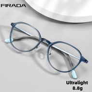 FIRADA Fashion Comfortable Glasses Retro Round TR90 Glasses Luxury Optical Prescription Eyeglass Fra