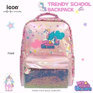 Icon Girls Sequin Backpack in lovely pink color with Unicorn design is a Standard school bag size