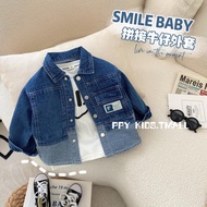 [Hi Baby] 1-12 Y Boys Denim Jacket Spring Autumn Children's Workwear Shirt Jacket Thin Lapel Baby Sh