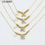 10strand Letters inital necklace chocker adjustable 26 zirconia letters necklaces cubic alphabet cha