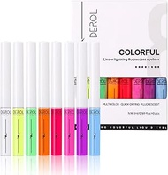 8 Colors Neon Liquid Eyeliner Set ,UV Glow Matte Eyeliner Waterproof Smudgeproof Fluorescent Body Face Paint Makeup f