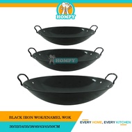 BLACK IRON WOK/ENAMEL WOK/COOKING WOK 30CM/32CM/34CM/35CM/38CM/40CM/45CM/50CM