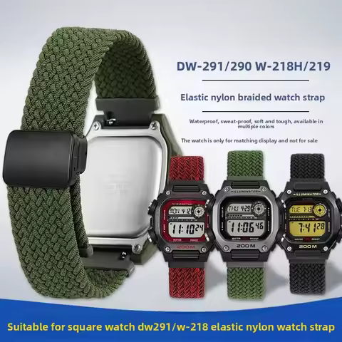 18mm Quick-release Strap For Casio DW-291H/DW-290 W-218H/W-219H Knitted Nylon Canvas Watch Band Men'