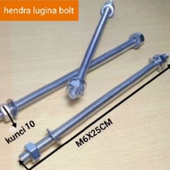 Long thread m6x25cm pitch 1.0 stainless sus 304 stud Bolt m6x25cm key 10