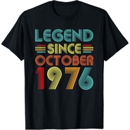 Men's cotton T-shirt Legend Since October 1976 Birthday Idea October 1976 Vintage T-Shirt