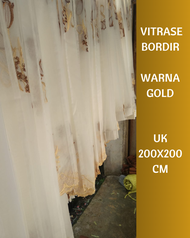 Gorden Vitrase daleman Hordeng Motif BORDIR dan Polos / Gorden Transparan tipis Bahan Lembut Ukuran