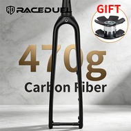 RACEDUEL Carbon Fiber Gravel Bike Fork 700C 12*100mm Tapered Rigid Fork Ultra Lightweight Gravel For