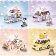 Loz Mini Granules Q Cute Car Ice Cream Car Tutu Car Wedding Car Gift DIY Assembled Building Block