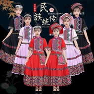Vietnam Burmese Laos Cambodia Southeast Asian Ethnic Costume Children Girls Performance Costume Stro