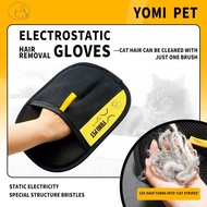 YOMI Pet Hair Remover, Static Gloves, Double-Sided Hair Removal Brush, Pet Gloves