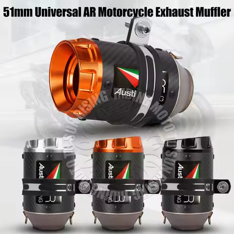51mm Universal AR Motorcycle Exhaust Muffler Escape For Kawasaki300 400 800 1000 CB300R R3 R6 MT07 M