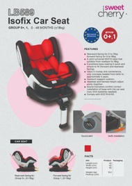 MH ❤ Ready stock Sweet Cherry LB589 isofix baby car seat new born kid seater vehicle 18kg