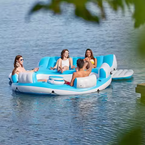 56299EP 145 x 125 x 20 Inch Splash N Chill Inflatable Lake and Pool Relaxation Island Lounger Seat f